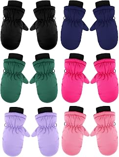 Hicarer 6 Pairs Waterproof Winter Mittens Unisex