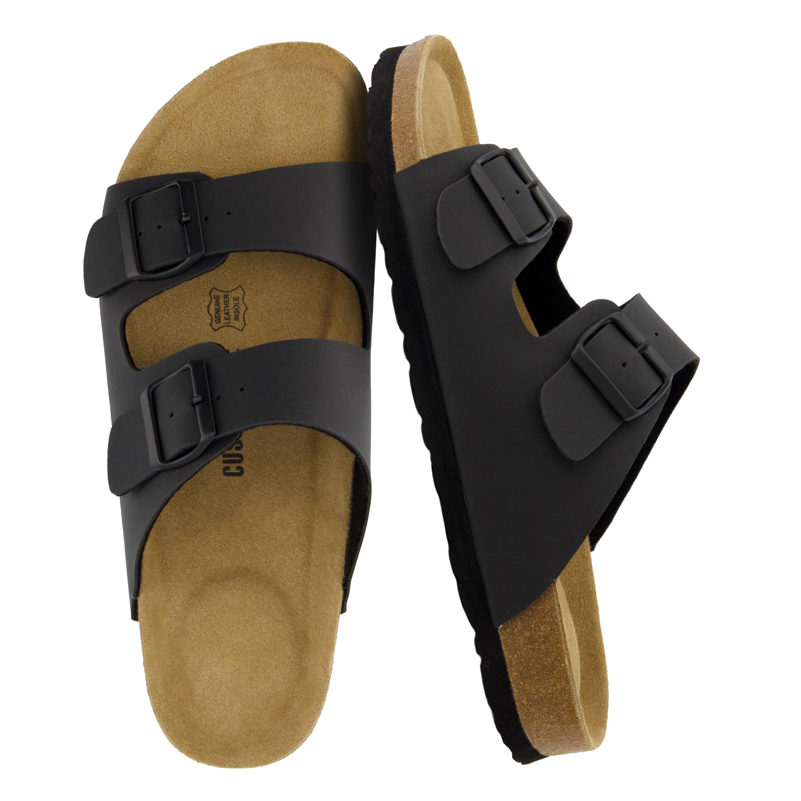 CUSHIONAIRE Men's Sandal with Cork Footbed Wool with +Comfort