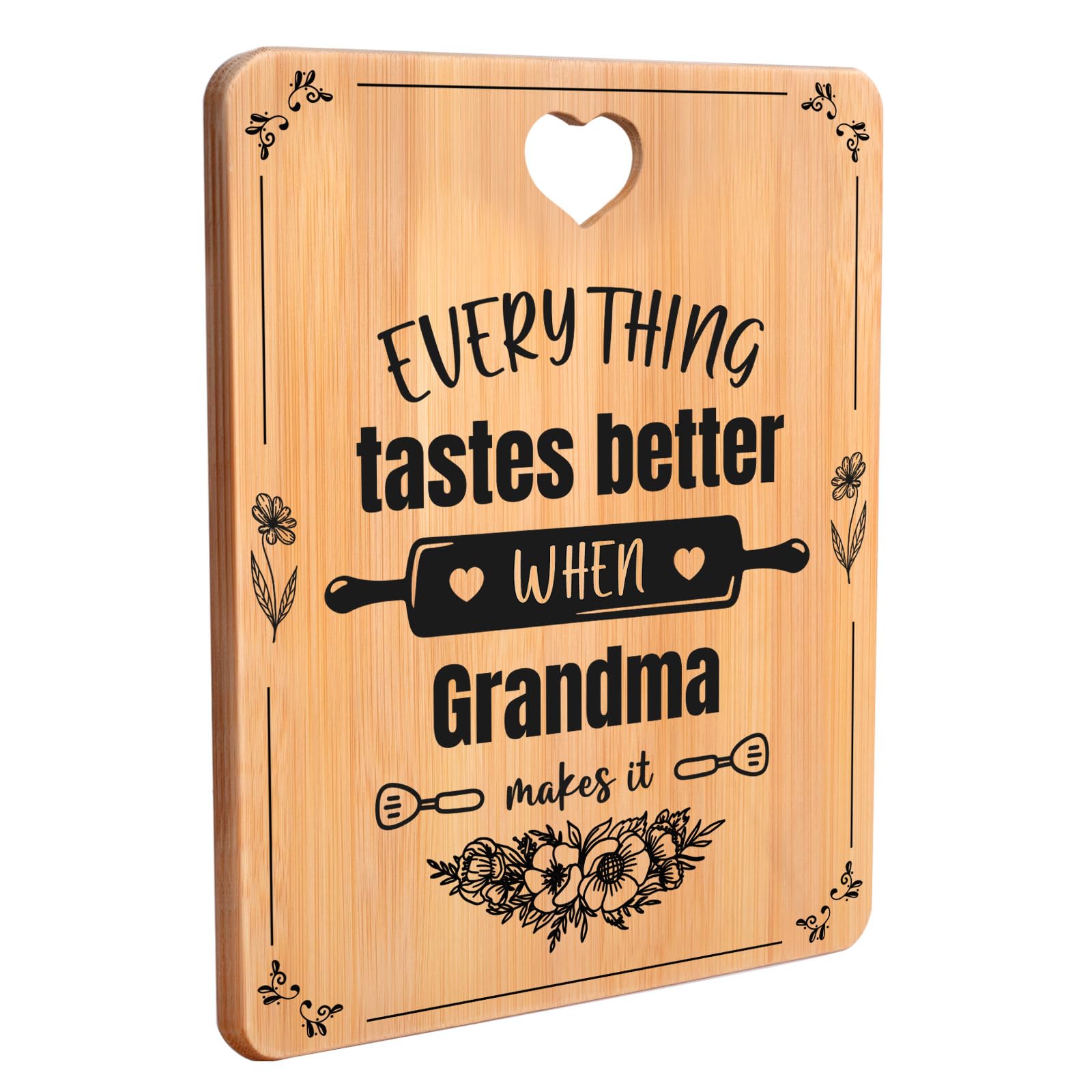 Grandma Gifts, Grandma Birthday Gifts - Engraved Bamboo Cutting Board