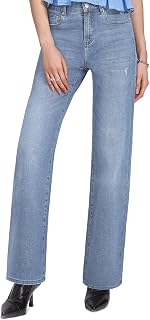 Straight Leg Jeans for Women, High Waisted Stretchy Jeans Trendy Wide Leg Boyfriend Mom Cute Ladies Denim Pants