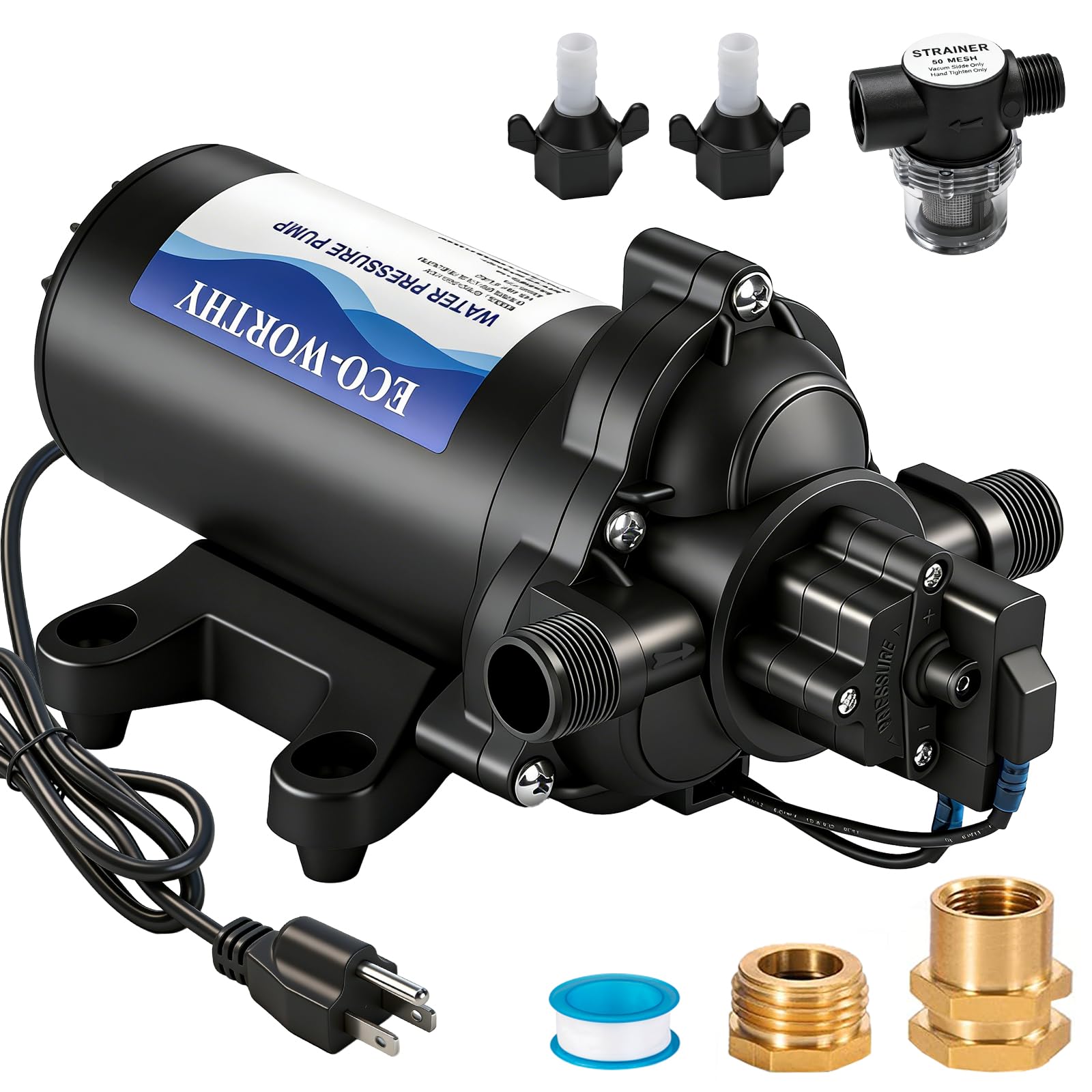 ECO-WORTHY 33-Series Industrial Water Pressure Pump 110V AC 4.0GPM 50PSI RV Fres