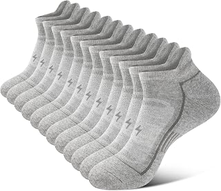 Cirorld Mens Ankle Running Socks, Athletic Cushioned Low Cut Moisture Wicking Cotton Short Sports Socks, 6 Pairs