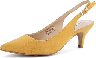 Greatonu Women's Classic Heels with Buckles and Back Straps 3-9 UK