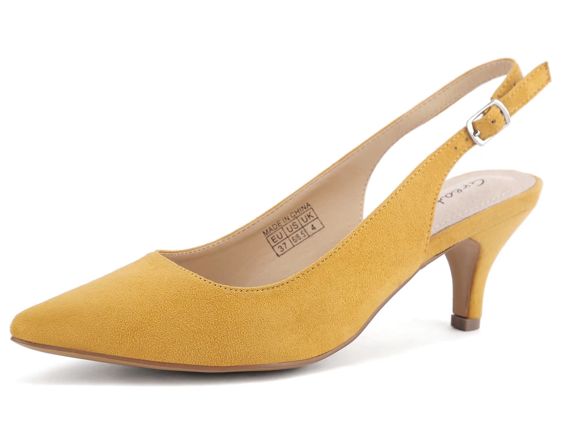 Greatonu Women's Classic Heels with Buckles and Back Straps 3-9 UK