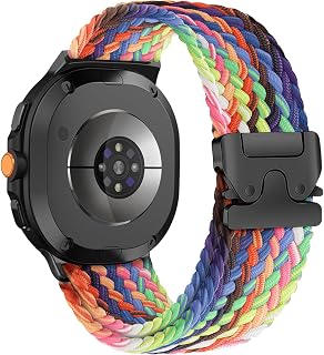 Braided Strap for Samsung Galaxy Watch 8 Band 40mm 44mm/8 Classic 46mm Women/Men, Nylon Fabric Elastic One Click No Gap Parachute Sport Strap for Samsung Galaxy Watch 8 Classic Band