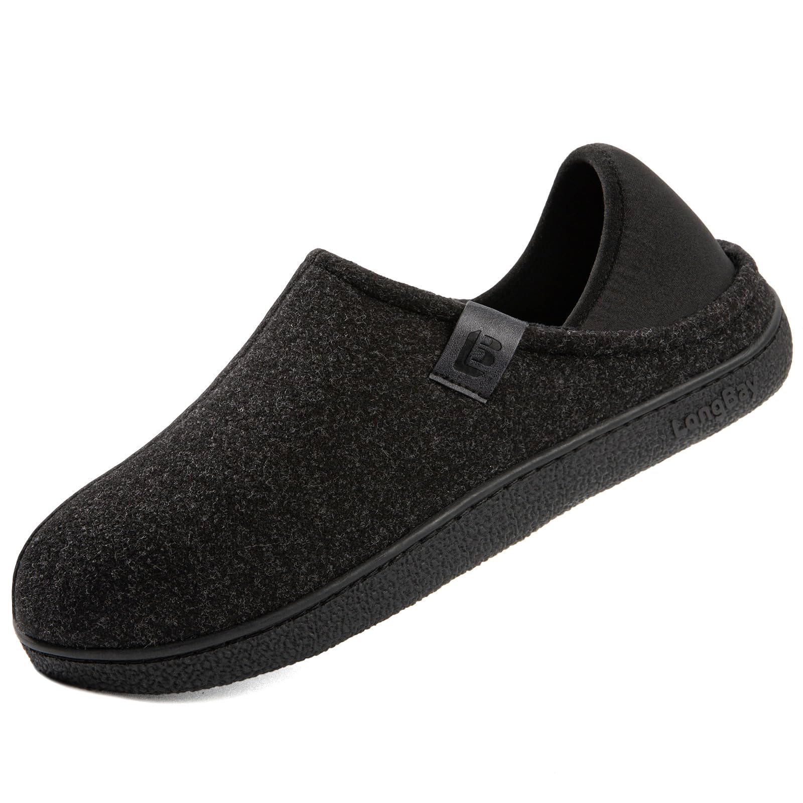 LongBay Mens Slippers with Removable Supportive Insole Slip on Casual House Shoe