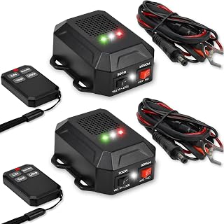 Vekibee Ultrasonic Rodent Repellent for Car Engines, with Remote Control | Pack of 2, Mouse Repeller Rat Deterrent with LED Strobe Lights, Under Hood Animal Repellent, 12V 24V Wired to Car Battery