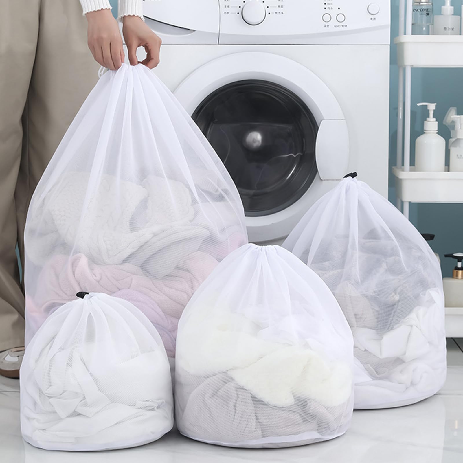 2 Fine Mesh Laundry Bags, Machine Wash Delicate Wash Clothes, Lingerie, Underwea