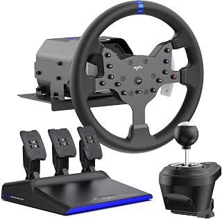 PXN V99 3.2Nm Force Feedback Gaming Steering Wheel | 270-900 Degree, 11.8-inch, Hall 3-Pedal, H Shifter - Sim Racing Wheel for PC, PS4, Xbox One, Xbox Series X|S