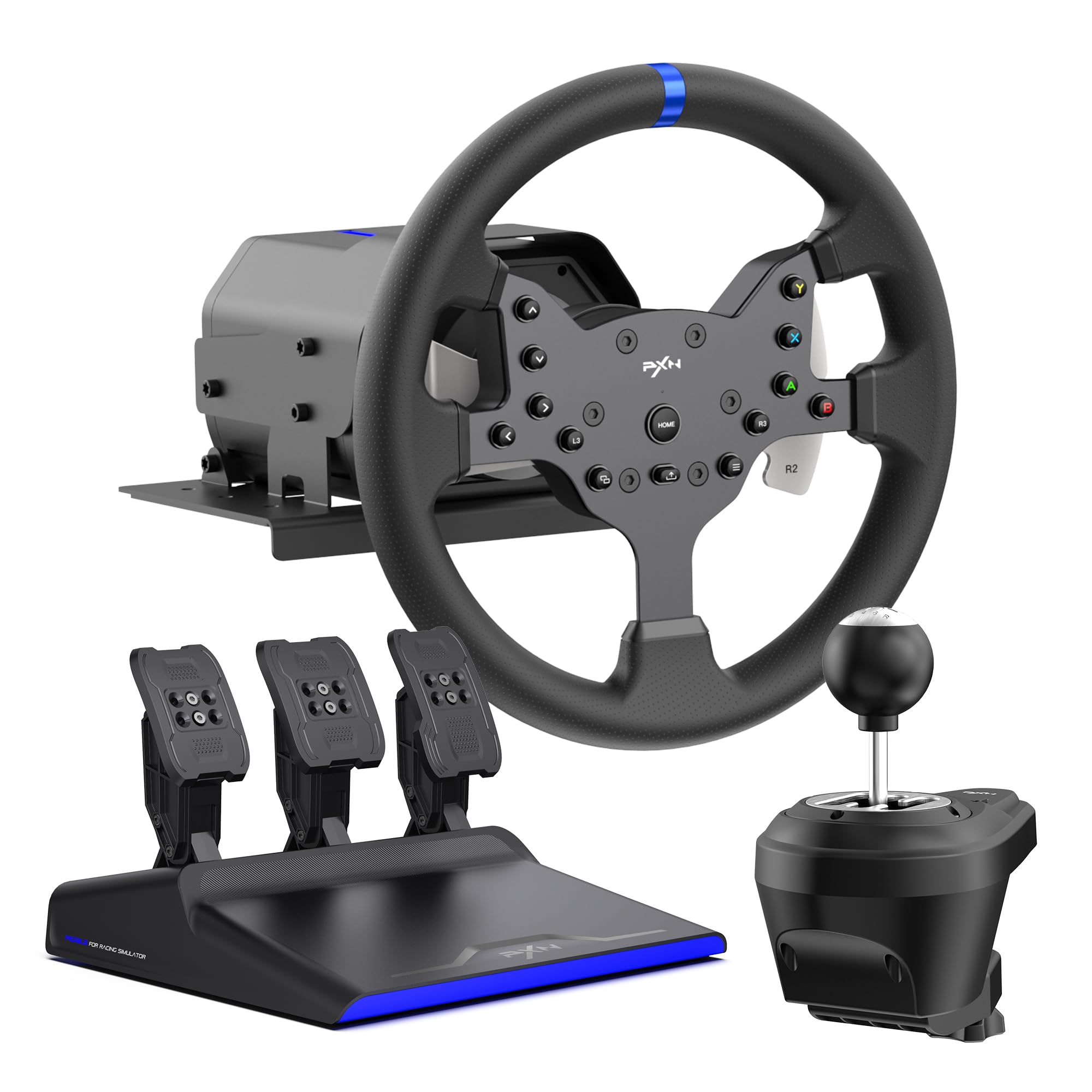 PXN V99 3.2Nm Force Feedback Gaming Steering Wheel | 270-900 Degree, 11.8-inch, 