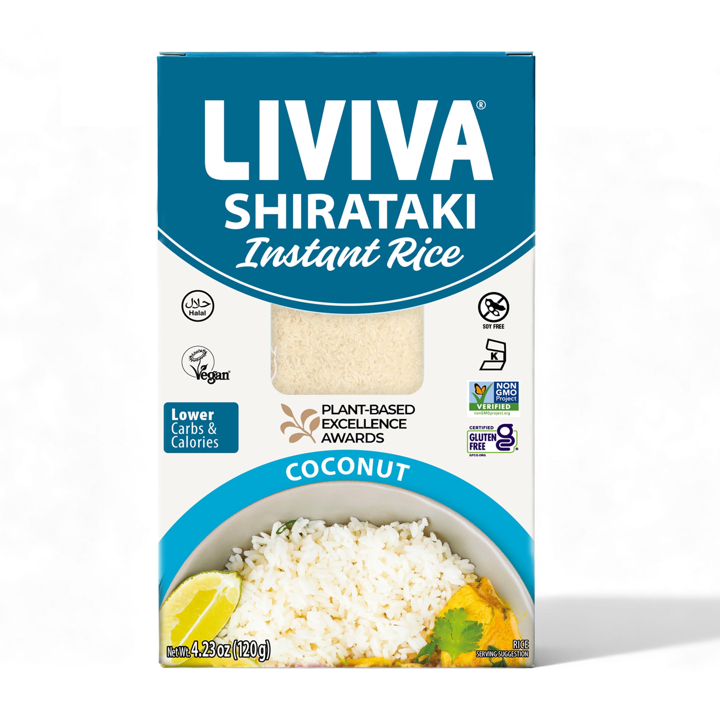 LIVIVA Dried Shirataki Coconut Rice 6 pk – Low Carb Konjac Rice – 35 Calories, 8