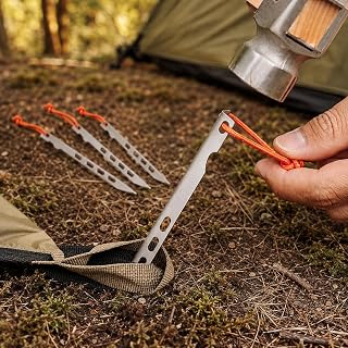 4 x Pure Titanium Ground Pegs Lightweight Camping Stakes for Outdoor Tarpaulins