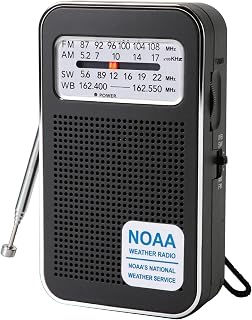 Portable NOAA Weather Radio, AM FM SW WB Rechargeable Pocket Radio | Dual Type-C & AAA Power, Dsp Antenna, Waterproof Dustproof, 3.5Mm Jack For Seniors Camping Power Outage Emergencies