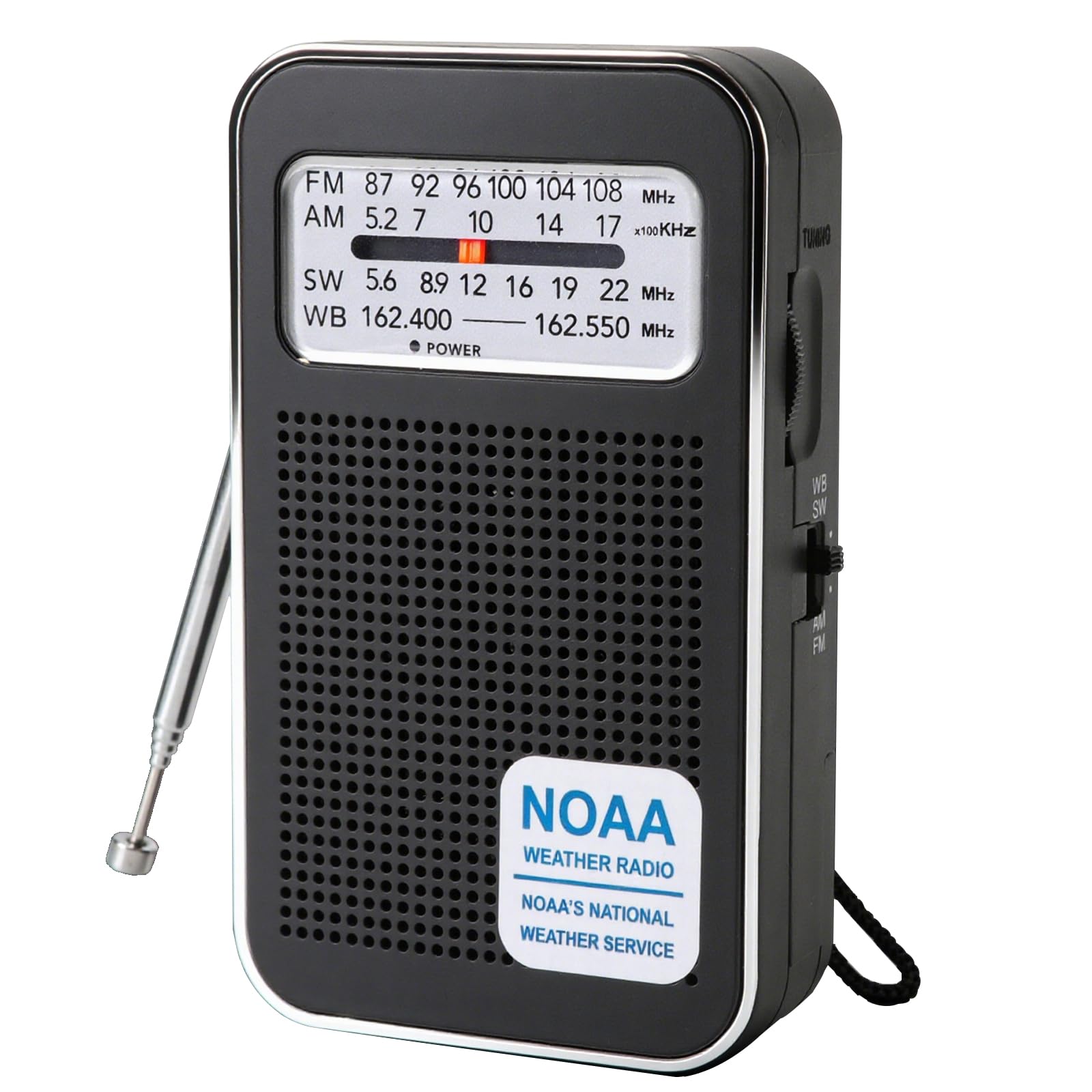 Portable NOAA Weather Radio, AM FM SW WB Rechargeable Pocket Radio | Dual Type-C