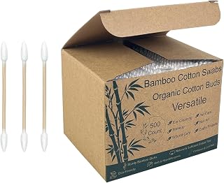 Pointed Cotton Swabs 500 Count, Precision Tips, Bamboo Sticks
