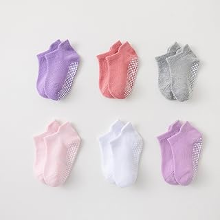 6 Pairs Baby Socks Cotton Anti Slip Socks for 1-5 Years