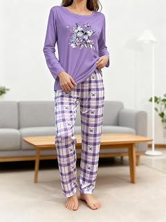 Women's Long Sleeve Pyjama Set and Pants Set Soft Breathable Lounge Wear Lounge Wear Everyday Comfort 2 Pieces