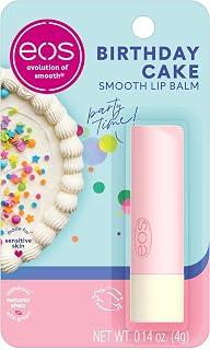 eos Natural Shea Lip Balm- Birthday Cake, All-Day Moisture, Shea Butter, Dry Lip Care, 0.14 oz
