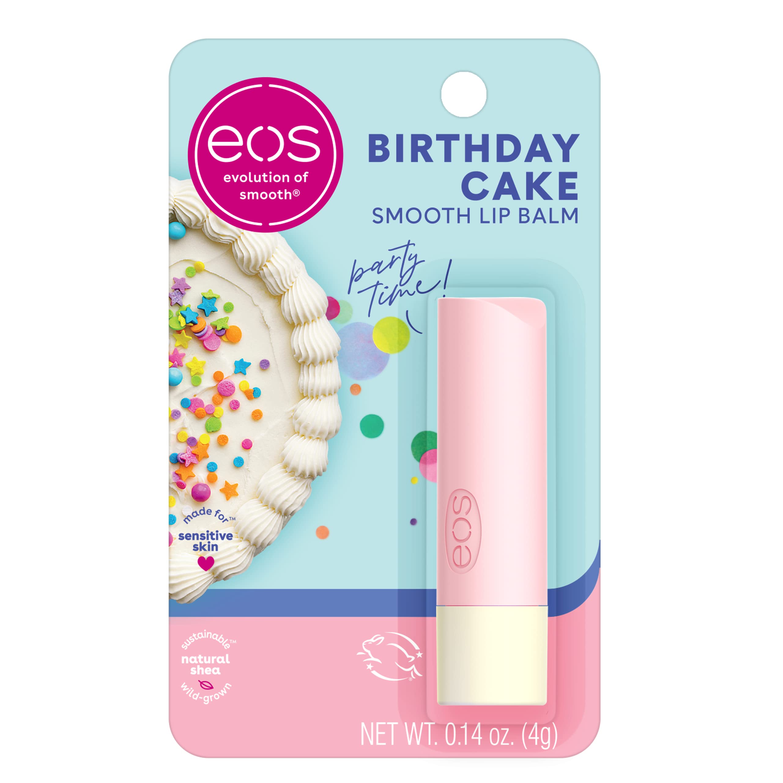 eos Natural Shea Lip Balm- Birthday Cake, All-Day Moisture, Shea Butter, Dry Lip