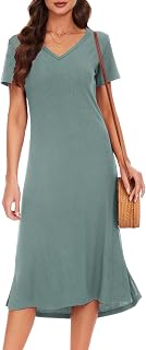 VOBCTY Summer Dress for Women Casual Soft V Neck