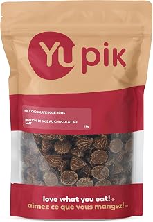 Yupik Chocolate Flavored Rosebuds, 1 kg, Gluten-Free, Kosher, Chocolaty Bites, Smooth & Creamy, Chocolate Candy, Classic Sweet Snacks, Ideal for Baking, Topping & Decorating