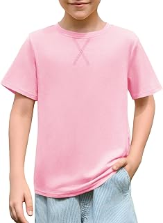 Haloumoning Kids Summer Short Sleeve Crew Neck T-Shirt 5-14 Years