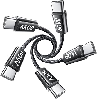 LISEN USB C Cable, 5-Pack [3.3FT] USBC to USBC Cable for iPhone 16e 15 Pro Max Charger Cord, 60W (3.1A) C to C Cable Fast Charging for Samsung S25/S24/23, Switch 2, iPad, MacBook,Black