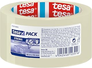 Tesa 57167-00000-05 – Strong tesapack Packing Tape (66 m x 50 mm | PP Packing Tape - Tear Resistant - For Medium Parcels - Silent Unwinding