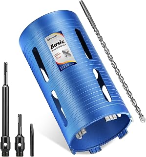 DaduoRi 127mm x 240mm Long Core Drill Bit Set with 240mm,110mm SDS Plus Adaptor & Centre Pilot Bit,Diamond Core Drill Set for Brick Block Masonry Stone,1/2 BSP Thread(For hole 125 mm)