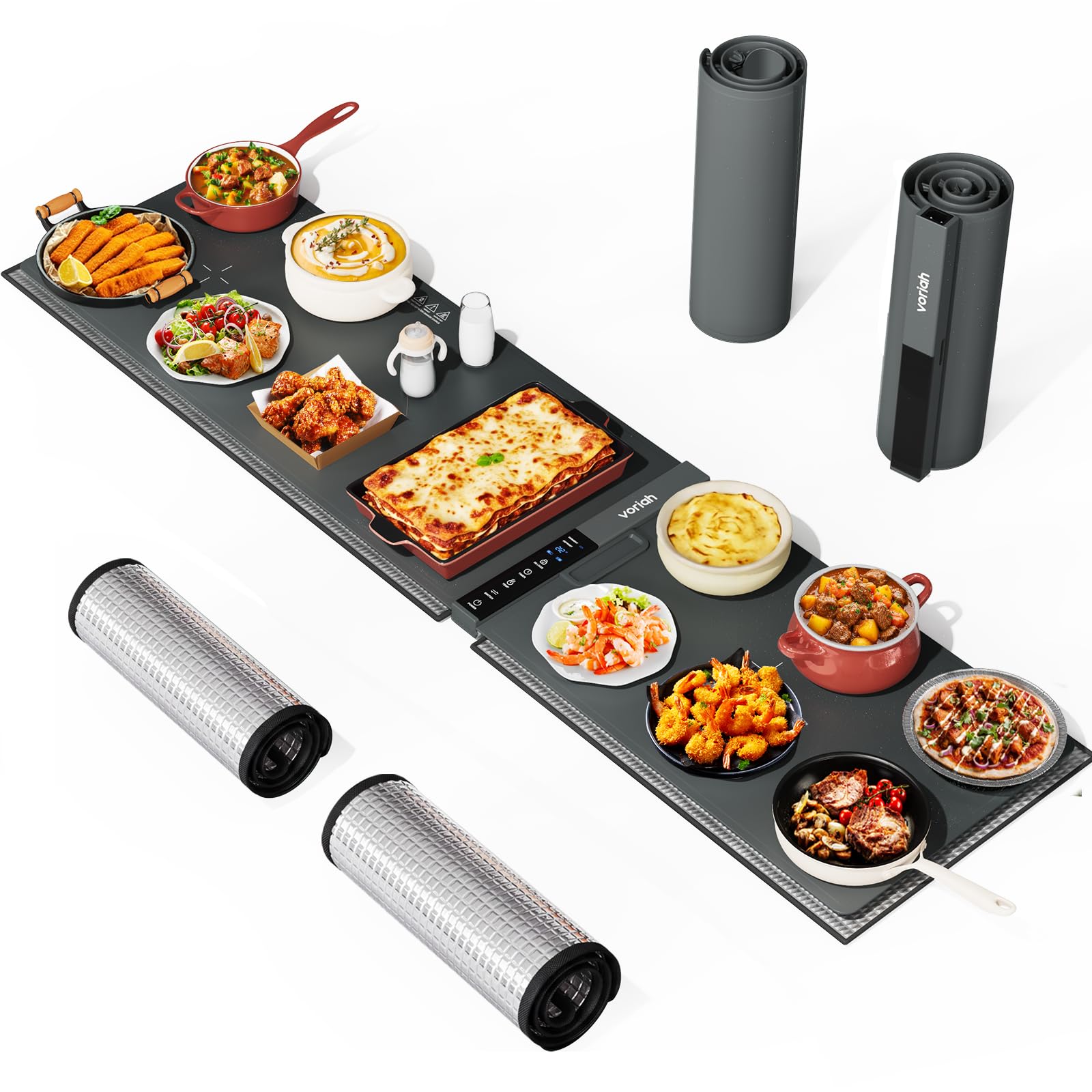 Food Warming Mat with Heat-Resistant Pads, 61'' Warming Mat for Countertops | El