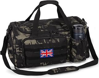 Bunnychic Tactical Gym Bag for Men, 40L Large Duffle Holdall Bag for Travel | Large Capacity Tactical Gym Duffle Bag with Multi Compartments,Multi-functional Water-Resistant Holdall for Camping, Hiking