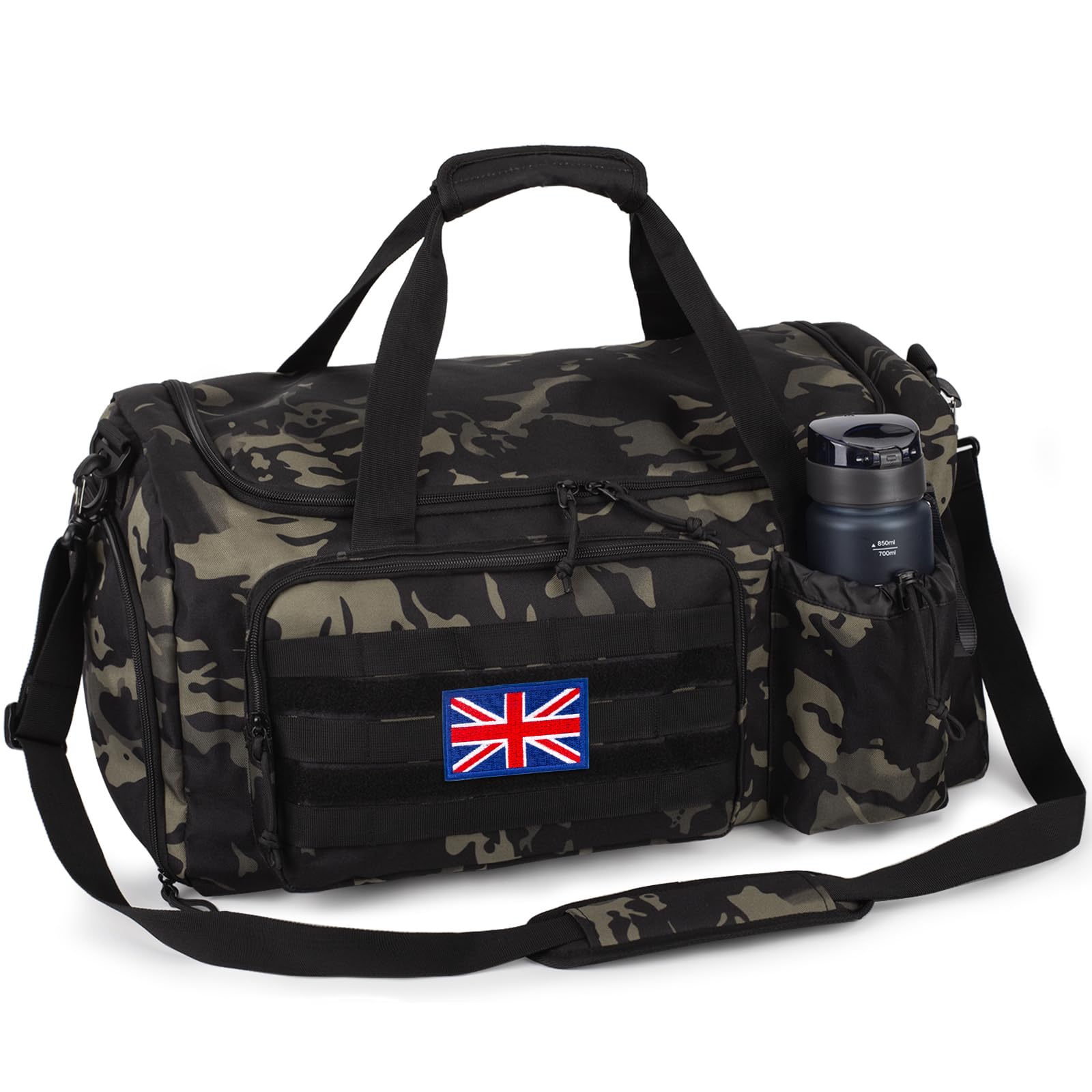 Bunnychic Tactical Gym Bag for Men, 40L Large Duffle Holdall Bag for Travel | La