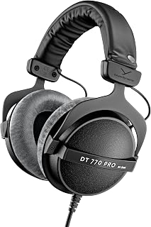 beyerdynamic DT 770 Pro Studio Headphones Circumaural Closed 80 Ohms | Dynamic transducer, Velour/Grey pads, 3 m coiled cable, made in Germany