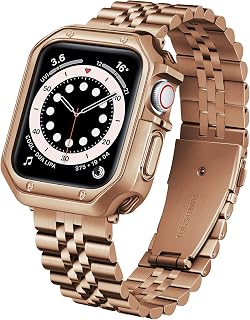 BINLUN Metal Band Compatible with Apple Watch 46mm 45mm 44mm 42mm 41mm 40mm 38mm 49mm Stainless Steel Bands with TPU Case Fit for iWatch Series 11/10/9/8/7/SE2/SE/6 /5/4 3/2/1/SE3/Ultra