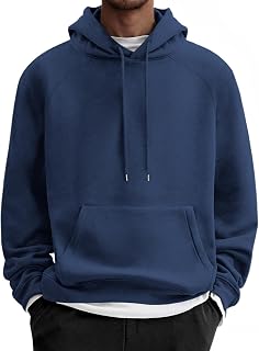 COOFANDY Men's Fleece Hoodie Long Sleeve Casual Basic Essential Drawstring Hoodie with Pocket