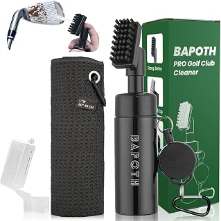 BAPOTH Golf Club Cleaner Set, 5 oz Non-Leaking Press-Spray, Retractable Clip, Essential Golf Accessories Gifts for Men and Women