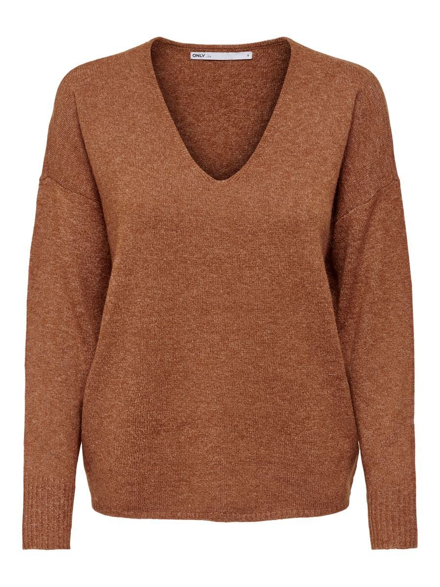 ONLY Women's Onlrica Life L/S V-Neck Jumper KNT Noos Pullover