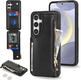Cavor for Samsung Galaxy S24 Plus Case Wallet with Card Holder, Black
