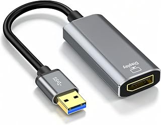 USB to DisplayPort Adapter, Built-in Drivers, USB 3.0 to DisplayPort Female HD 1080P Monitor Converter Cord with Audio for Desktop, Laptop Link to Monitor, Projector, Compatible with Mac OS/Windows