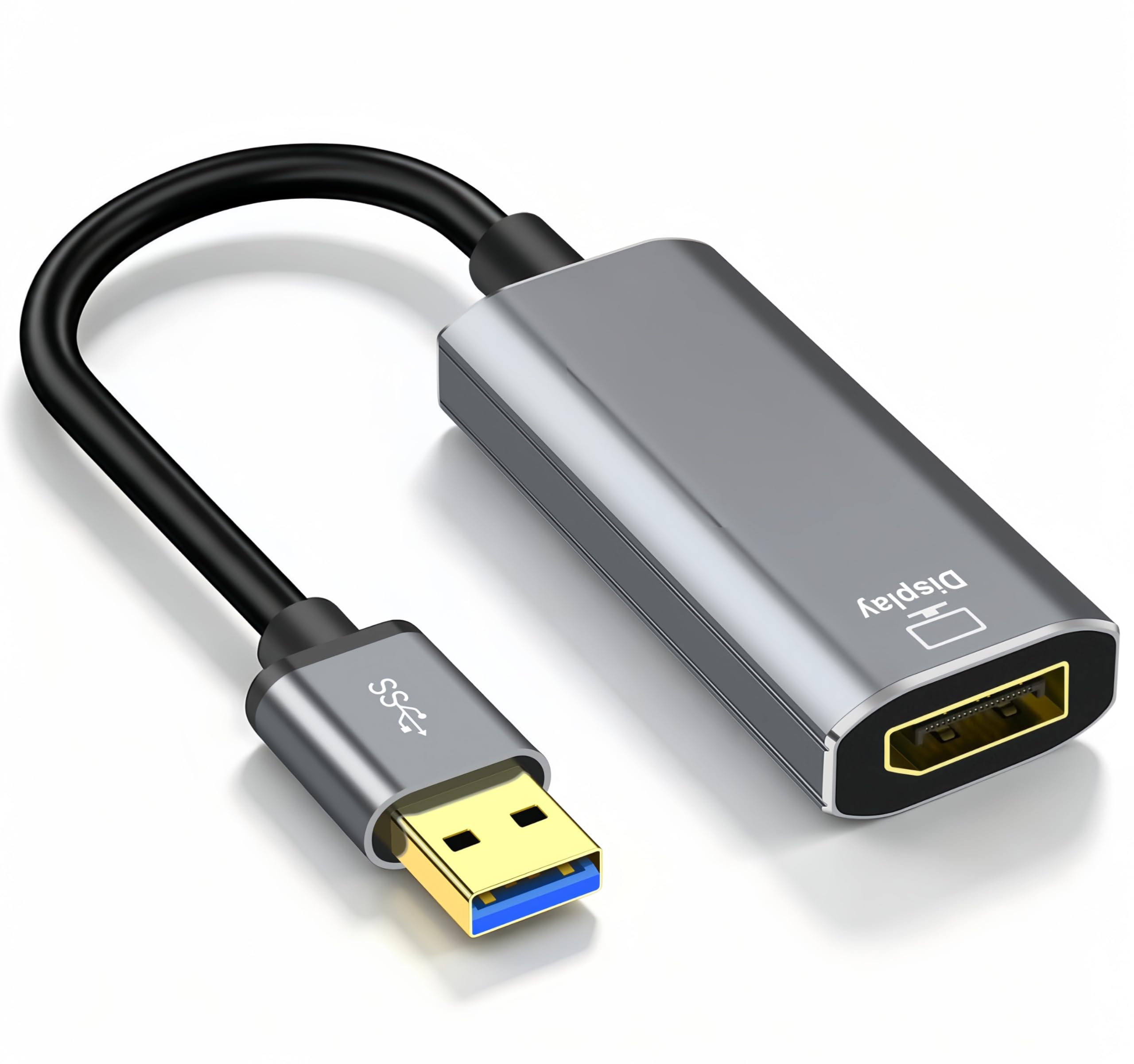 USB to DisplayPort Adapter, Built-in Drivers, USB 3.0 to DisplayPort Female HD 1