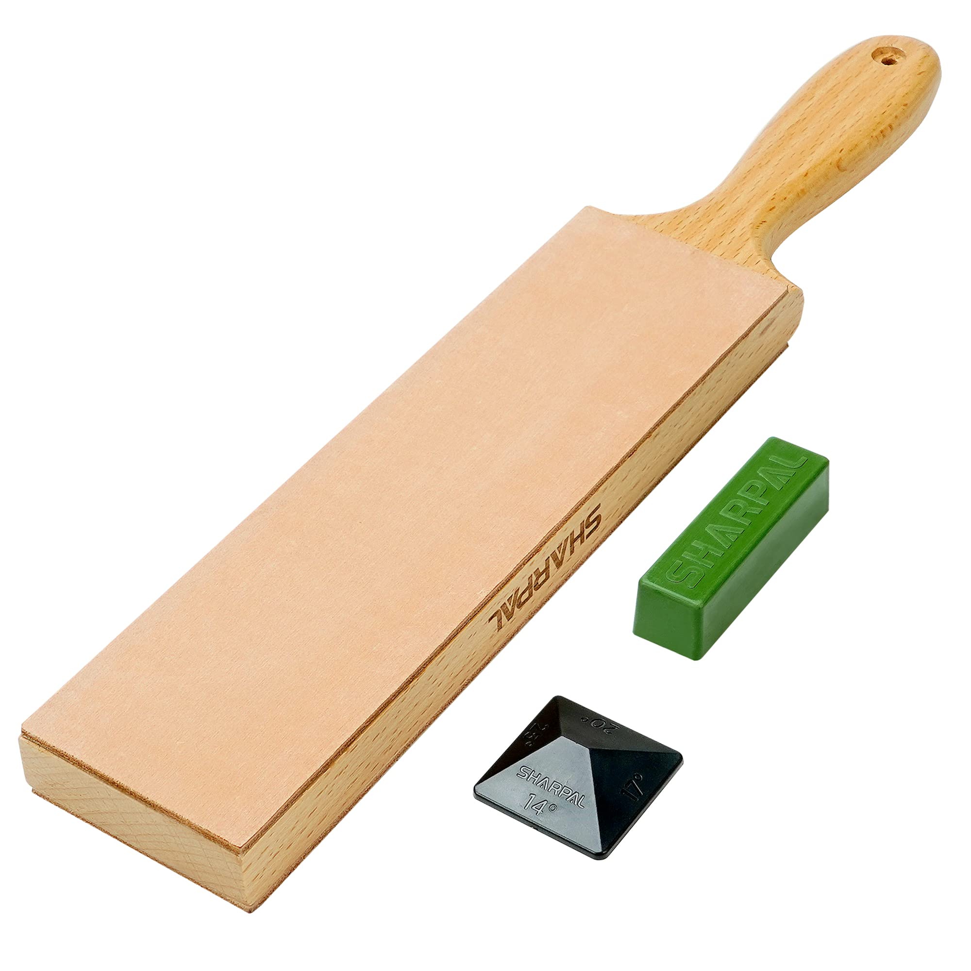 SHARPAL 205H Leather Strop (Genuine Cowhide) 33 x 6cm Kit | with 54g Polishing C
