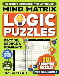Mind Matrix - Grid Logic Puzzles for Adults and Teens: Logic Puzzle Book for Adults , Teens and Kids with 110 puzzles. Dive into logic grid puzzles ... Perfect brain teaser & logic games gift