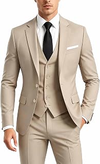 Men's Suit 3 Pieces Slim Fit Business Wedding Blazer Vest Pants Set Tuxedo