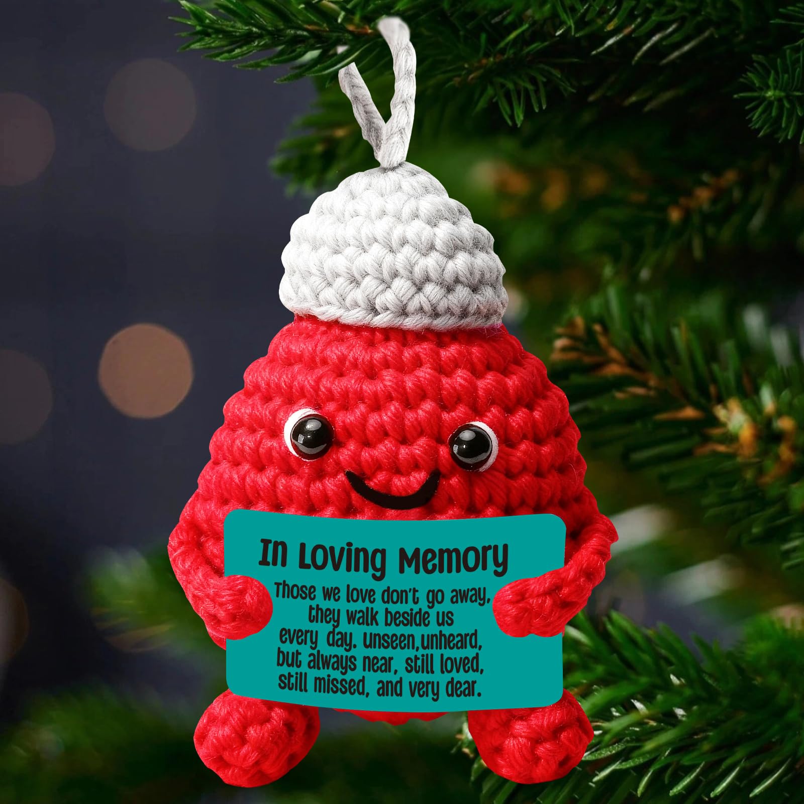 Mini Handmade Crochet Memorial Ornament - Memory Christmas Decoration Keepsake 2
