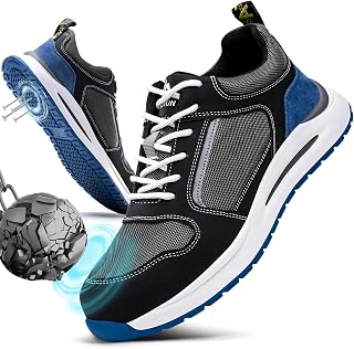 LAoutun Safety Shoes Men Steel Toe Cap Work Shoes Lightweight Work Shoes Men Work Wear