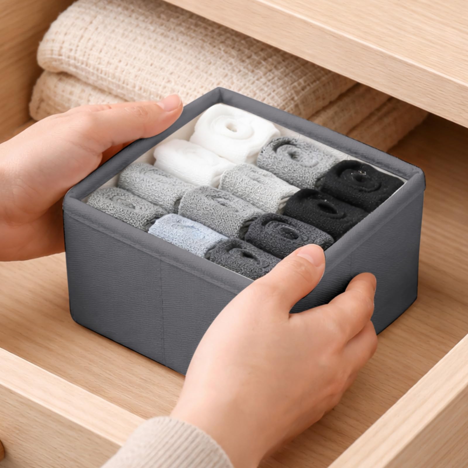 Fabric Storage Box, Closet Organizer and Foldable Storage Bins, Drawer Dividers 