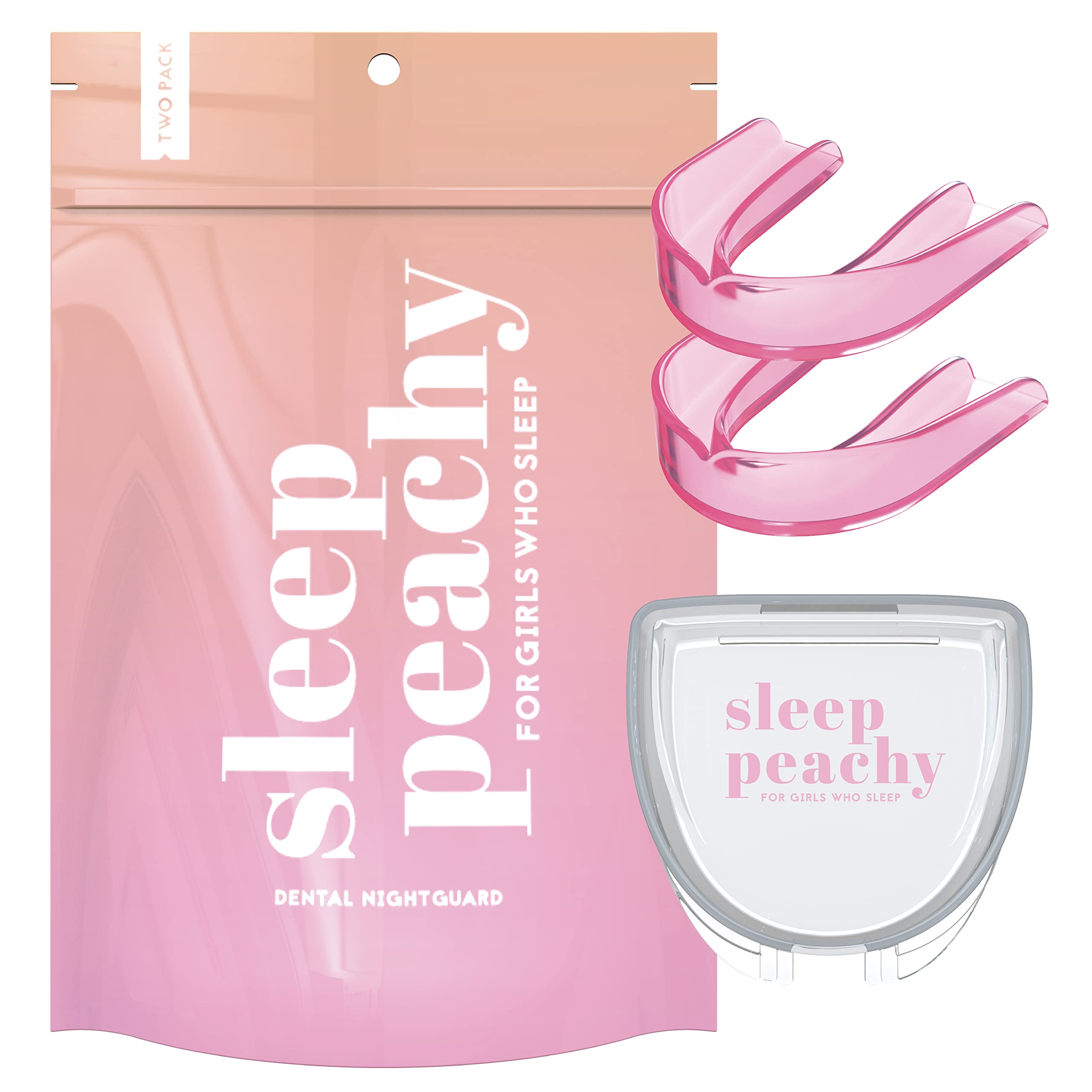 Sleep Peachy Night Guard for Women, Teeth Grinding, Bruxism, 2-Pack, Pink | Mout