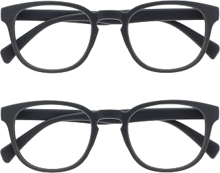 OPULIZE Pop Pack 2 Retro Round Smooth Grey Matte Men Women Reading Glasses Hinges Spring RR2-7 +3.00