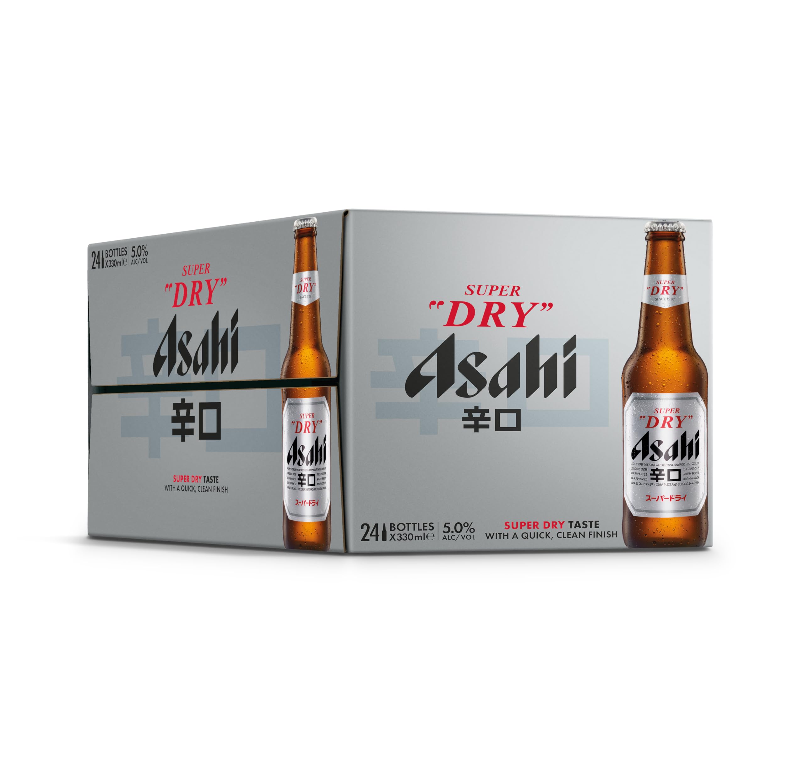 Asahi Super Dry Beer, 24 x 330ml, Japanese Beer, 5% ABV, Brewed in Italy, Premiu