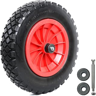 Woodside 14” Solid Tyre, Replacement Wheel for Wheelbarrows, Trolleys, Carts etc, Puncture Proof
